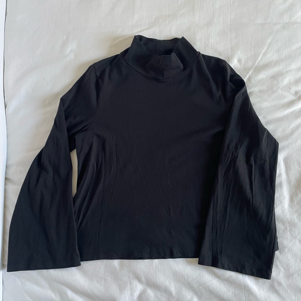 Madewell Black Long Sleeve Mockneck Top